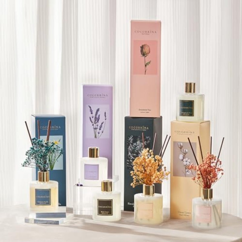 Reed Diffuser for bathroom shelf decor, rattan sticks, black, long-lasting scent diffusion - Image 5