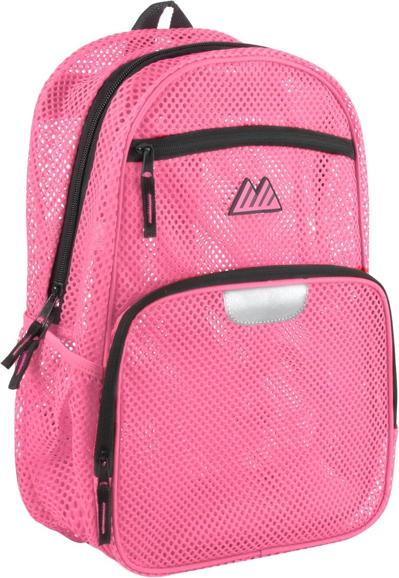 Summit Ridge Reflective Mesh School Backpack for Teens, Girls, Boys | Wire Frame Mesh Beach Backpack XL with Zipper (Pink) - Image 1