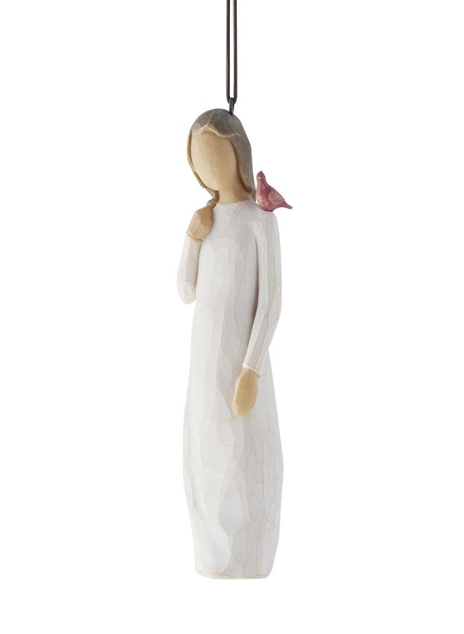 Willow Tree Messenger Ornament, Red Cardinal on Figure’s Shoulder, Bringing Comfort and Love from Afar, A Reminder That Those we Love are Always with us, Sculpted Hand-Painted Ornament - Image 1