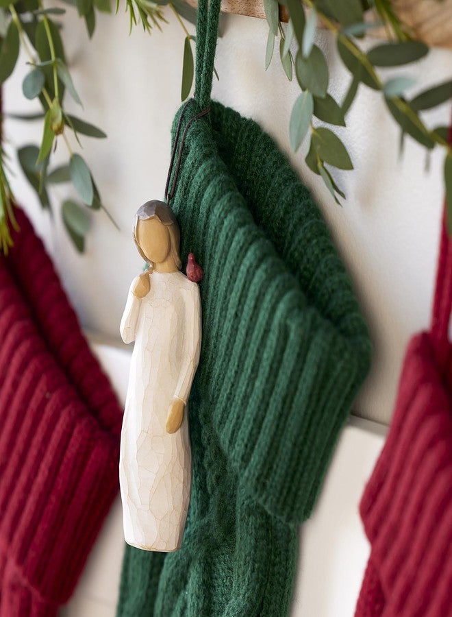 Willow Tree Messenger Ornament, Red Cardinal on Figure’s Shoulder, Bringing Comfort and Love from Afar, A Reminder That Those we Love are Always with us, Sculpted Hand-Painted Ornament - Image 5