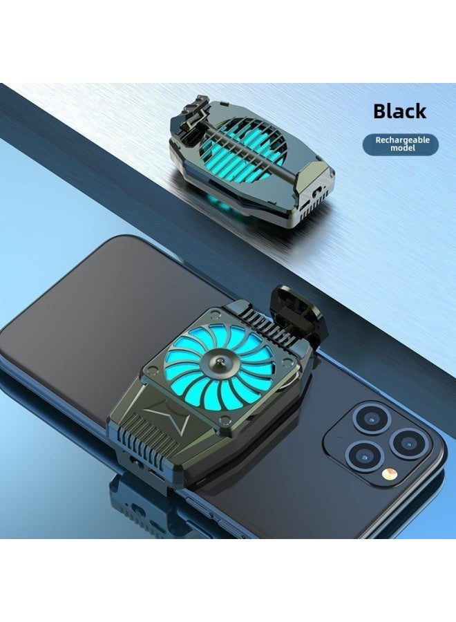 Mobile Phone Radiator Air-cooled H15 Wireless Mobile Phone Cooling Artifact Back Clip Refrigerator Silent Live Chicken Eating Artifact-Color:H15 Plug-in Black (main Recommendation)  - Image 1