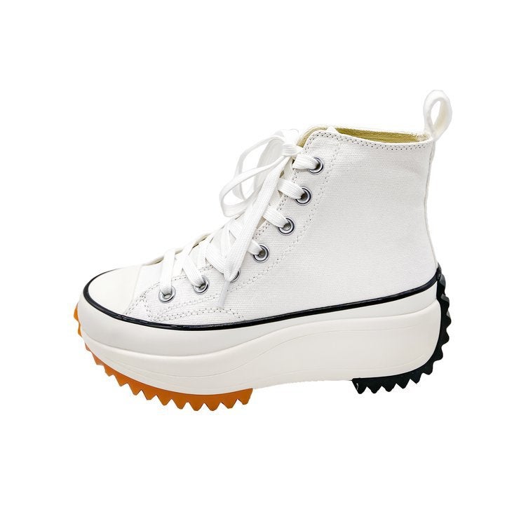 2022 Spring Breathable Canvas High-Top Women Sneakers White 