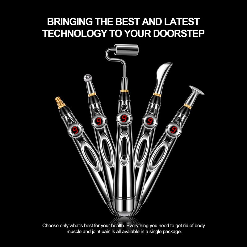 DANGSHAN 5-in-1 Acupuncture Pen, Electronic Acupuncture Pen, Pain Relief Therapy, Meridian Energy Pulse Massage Pen, Powerful Meridian Energy Pen Relief Pain Tools - Image 3