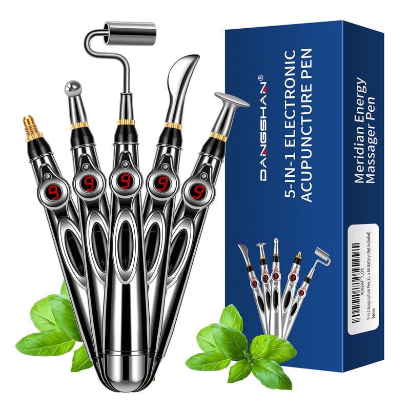 DANGSHAN 5-in-1 Acupuncture Pen, Electronic Acupuncture Pen, Pain Relief Therapy, Meridian Energy Pulse Massage Pen, Powerful Meridian Energy Pen Relief Pain Tools - Image 1