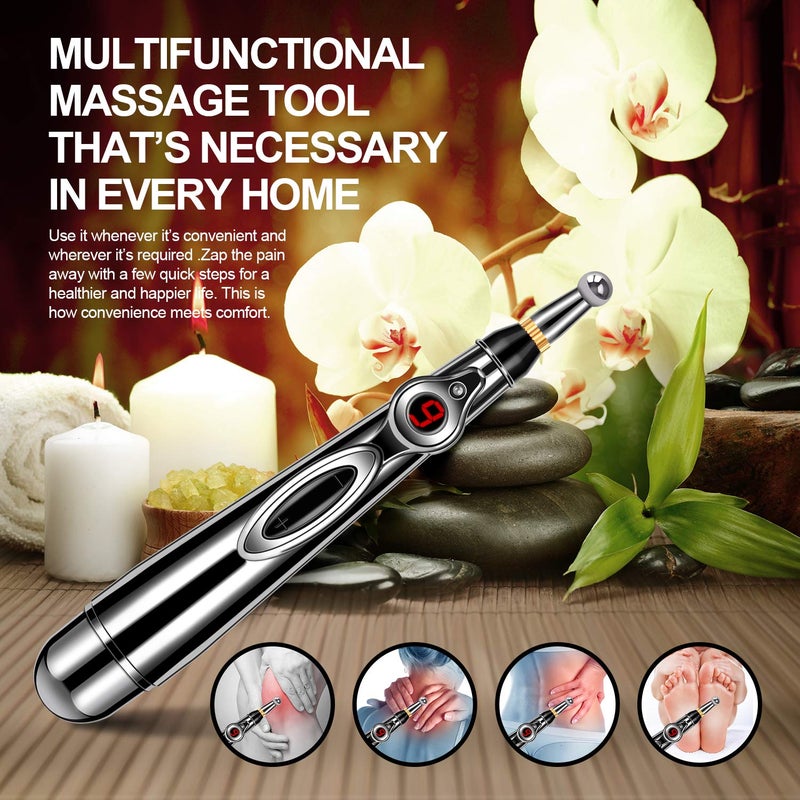 DANGSHAN 5-in-1 Acupuncture Pen, Electronic Acupuncture Pen, Pain Relief Therapy, Meridian Energy Pulse Massage Pen, Powerful Meridian Energy Pen Relief Pain Tools - Image 5