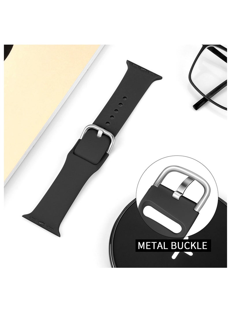 HablTech Classic Silicone Band Compatible with Apple Watch 44mm/45mm/46mm/49mm Classic Soft Replacement Strap Applicable to iWatch Series 11/10/9/8/7/6/5/4/Ultra/Ultra2/Ultra3/SE/SE2/SE3 - Image 4
