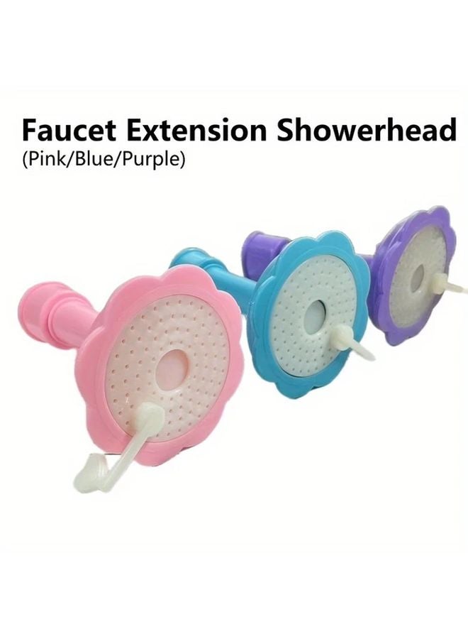 Pink Faucet Extension Showerhead Adjustable Rotating Head Leakproof Silicone Tap Water Extender - Image 3
