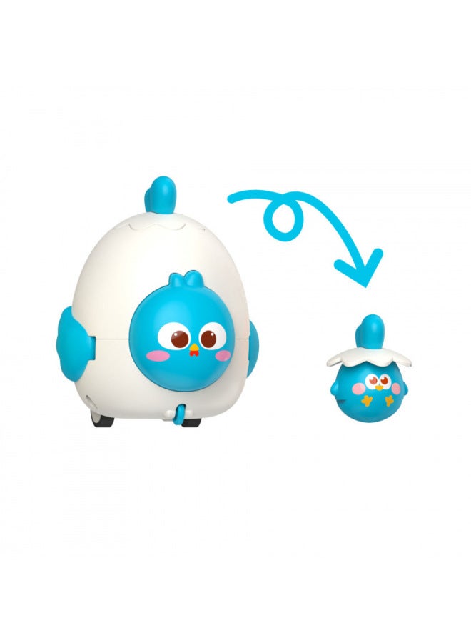 Collision Pet Eggs Eject Tumbler Cartoon Chicks Pair Touch Puller Baby Toy Small Gift-Color:Blue Chick  - Image 1