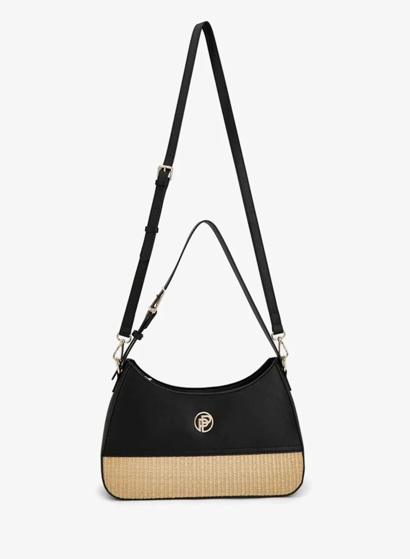 Peppermint Textured Shoulder Bag With Zip Closure