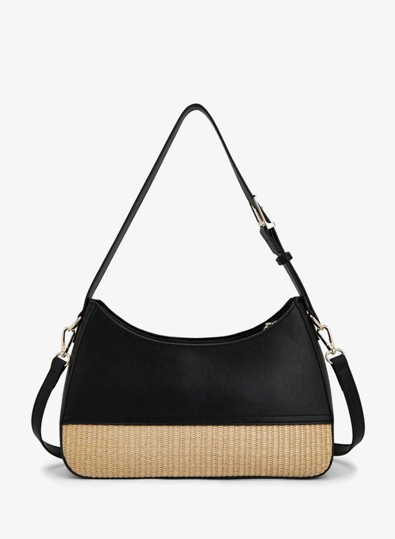 Peppermint Textured Shoulder Bag With Zip Closure - Image 5