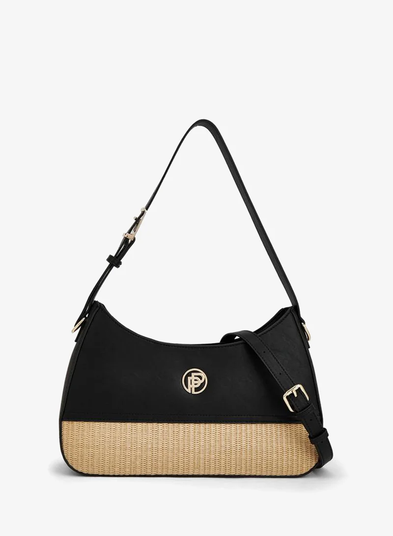 Peppermint Textured Shoulder Bag With Zip Closure