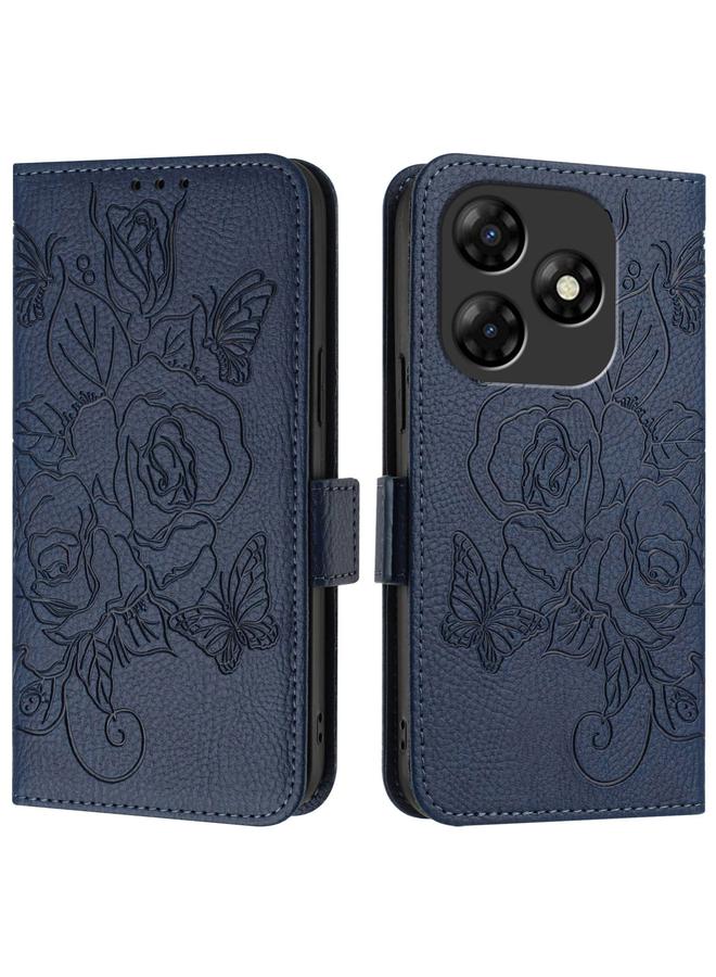 erorex Case For itel P55 4G Embossed Rose RFID Anti-theft Leather Phone Case - Image 2