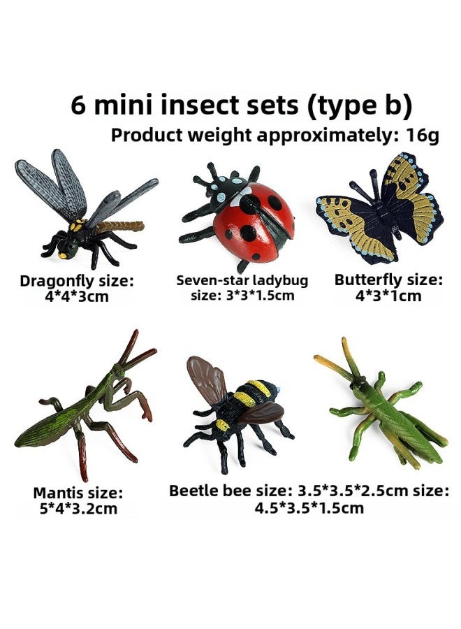 Loquat Trick Toy Simulation Spider Poisonous Spider Insect Animal Model Children's Toy Plastic Ornaments Gift-Color:KZ Mini Flying Insect B (6 Set) - Image 1