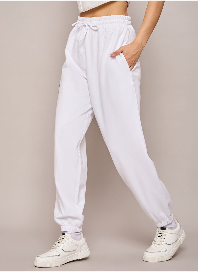 SASSAFRAS Sassafras Solid Terry Baggy Joggers with Elasticated Waist  - Image 3