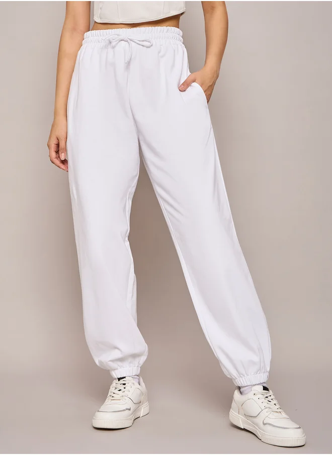 SASSAFRAS Sassafras Solid Terry Baggy Joggers with Elasticated Waist