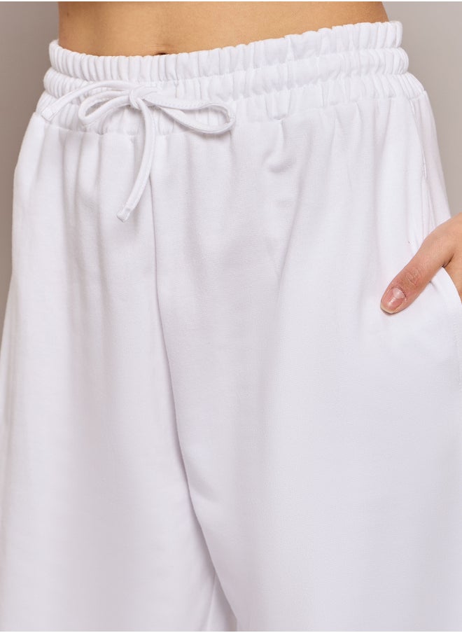 SASSAFRAS Sassafras Solid Terry Baggy Joggers with Elasticated Waist  - Image 4