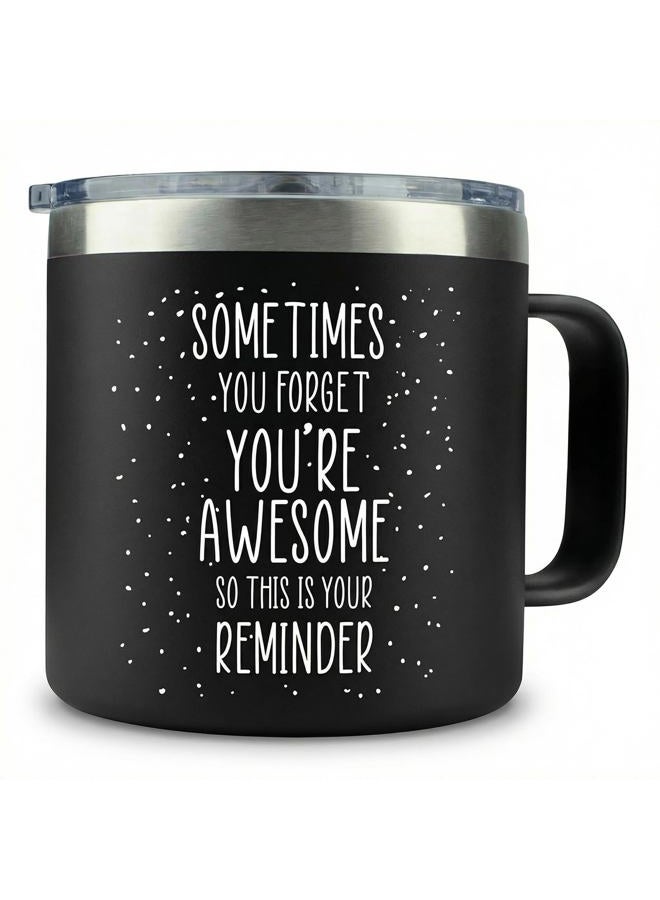 KLUBI Dad Gifts for Fathers Day Cup - Sometimes You Forget Your Awesome Gifts 14oz Black Mugs for Fathers Thinking of You Gift for Men Coffee Lovers Birthday Gift Ideas Dad Presents for Birthday Awesome Mug - Image 1