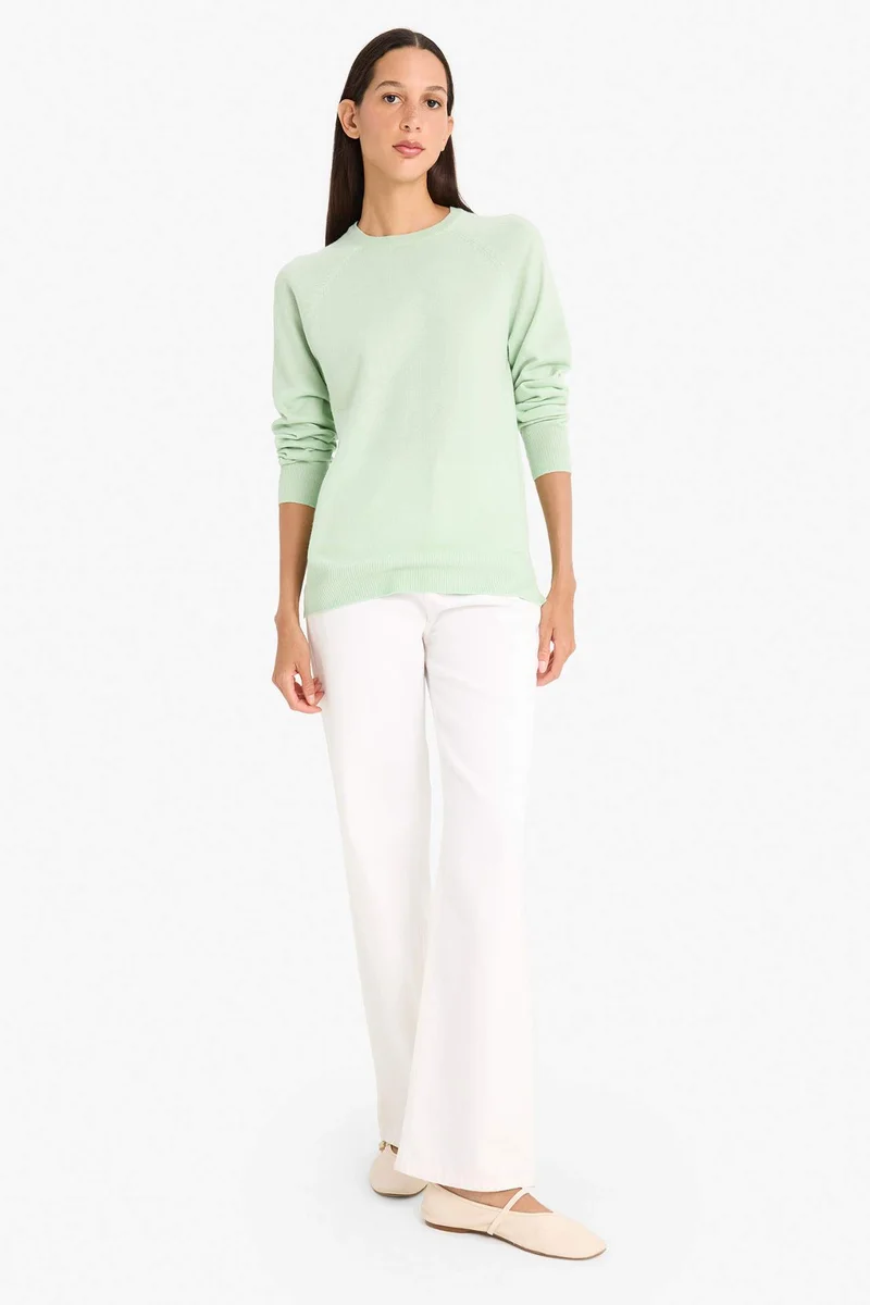 DeFacto Relax Fit Crew Neck Basic Knit Pullover