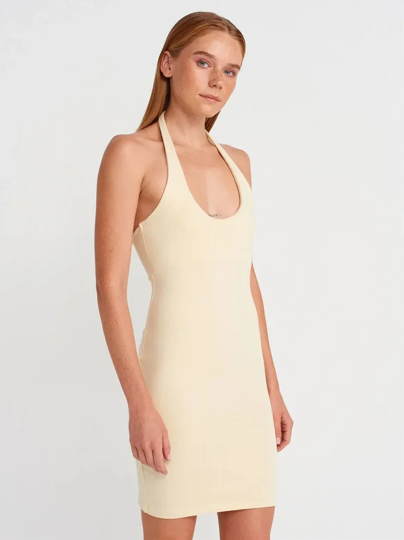 ديلفين Dilvin Ribbed Bodycon Mini Dress