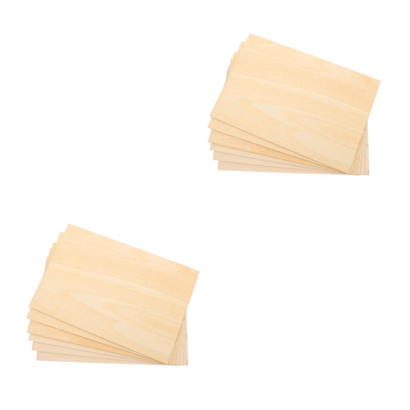 12 PCS Wood Sheets for Crafts Sheets Unfinished Boards Rectangular Wood Arts Crafts Sheets for DIY Models Projects Drawing - Image 1