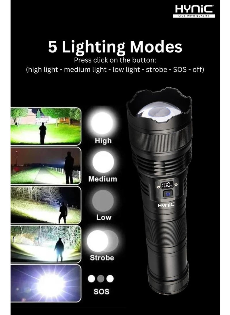 هاينك مصباح LED فائق السطوع بقوة 50 واط | 5000 لومن، بطارية 20000 مللي أمبير ساعة وشاشة طاقة رقمية - Image 4