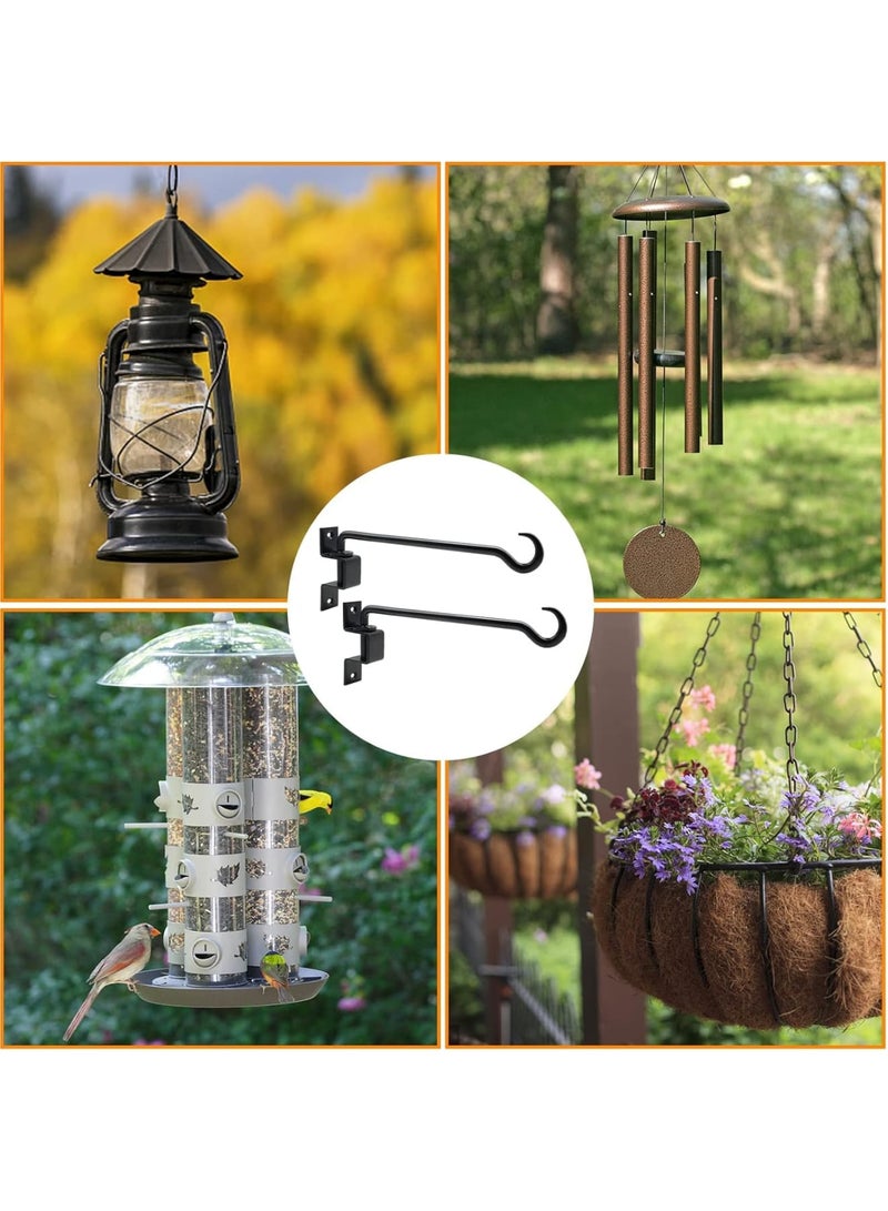 Barakah Swivel Plant Hangers for Outdoors,Heavy Duty Black Iron Hanging Hooks for Flowers,Baskets,Pots,Bird Feeders,Lanterns,Wind Chimes,Durable and Weather-Resistant for Outdoor Decor(2 Pack,16 Inch,Black) - Image 2