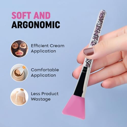 Gleva Silicone Face Brush Beauty Tool, Facial Mud Applicator, Makeup Brushes Set Eye Cosmetics Blush Brush for Powder for Girl & Women (Purple) - Image 2