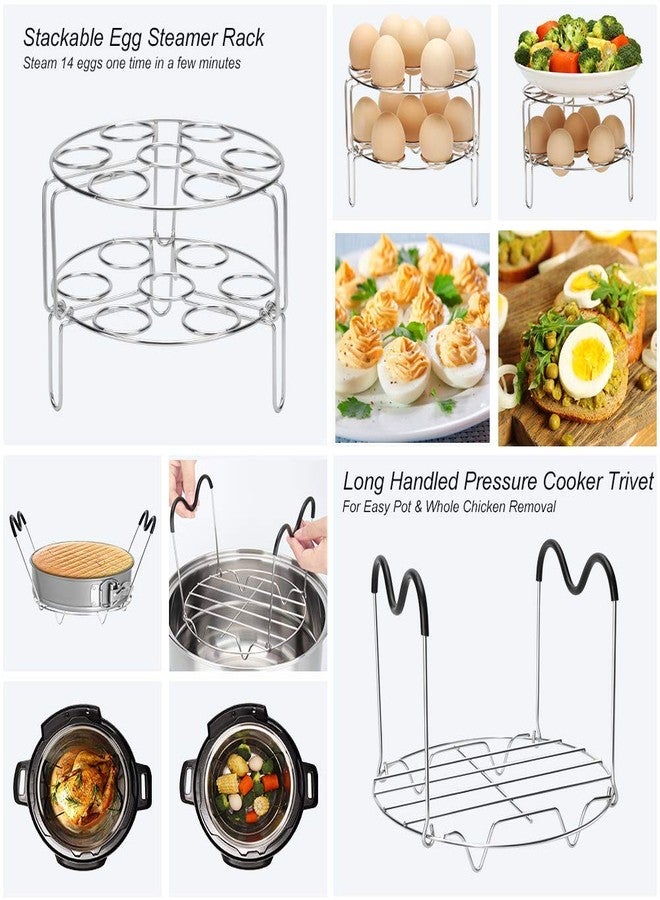 Sugaroom Accessories for Instant Pot, Sugaroom 100 PCS Pressure Cooker Accessories Set Compatible with Instant Pot Accessories 6 qt 8 quart-2 Steamer Baskets, Springform Pan, Egg Rack, Egg Bites Mold and More - Image 5