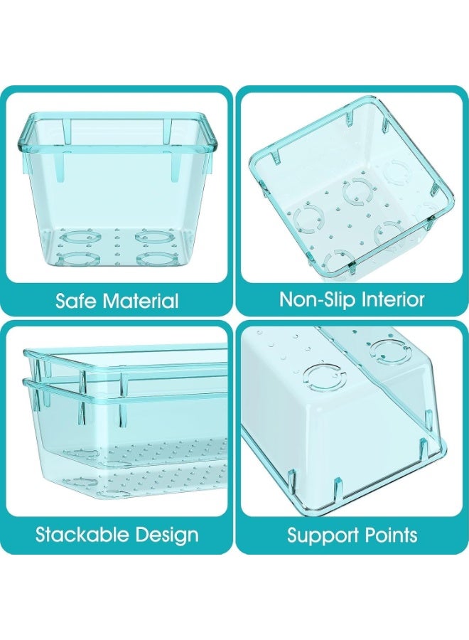 imported 12 Piece Drawer Organizer Set, 4 Sizes Storage Drawer Units, Clear Plastic Makeup Organizer and Storage Boxes for Makeup, Stationery, and Multi-Tools for Bathroom, Office, and Bedroom - Image 4