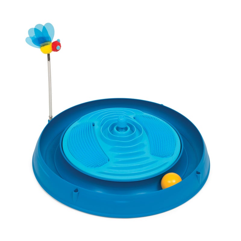 Catit Play Circuit Ball Cat Toy with Scratch Pad Catnip Toy Blue 43001 - Image 2