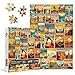 PPuzzling Vintage United States Travel Puzzles for Adults 1000 Pieces American Landscape Collage Jigsaw Puzzle Including 35 Landmarks PostersRetro Nature Scenic Puzzle Yosemite National Park Statue of Liberty - Image 4