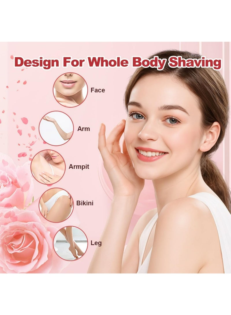 يوجي إزالة شعر الوجه للنساء ، جهاز إزالة الشعر الصغير المحمول ، وحلاقة كهربائية بلا ألم للوجه ذقن شفة بيكيني أسلحة تحت الذراع مع شحن USB ضوء LED - Image 4