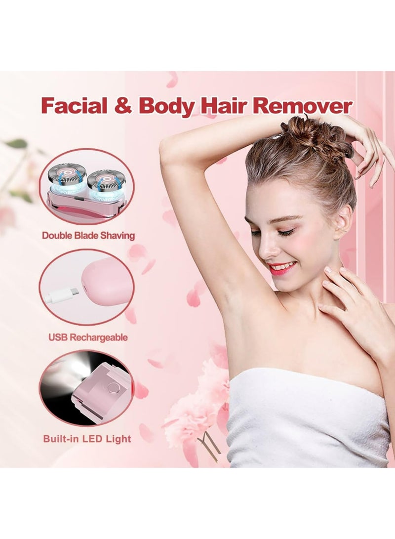 يوجي إزالة شعر الوجه للنساء ، جهاز إزالة الشعر الصغير المحمول ، وحلاقة كهربائية بلا ألم للوجه ذقن شفة بيكيني أسلحة تحت الذراع مع شحن USB ضوء LED - Image 2