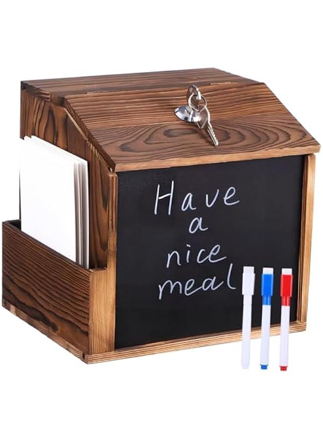 Box Fundraising Brochure Wooden for Wall Complaint Voting Collection Lock Suggestion Holder and - Image 1