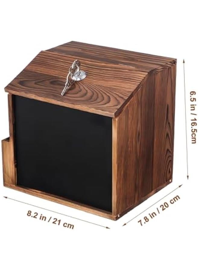 Box Fundraising Brochure Wooden for Wall Complaint Voting Collection Lock Suggestion Holder and - Image 2