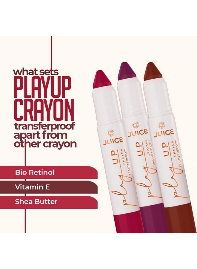 JUICE Play Up Lip Crayon-Play long games with transfer-proof rich color 3pc Combo Set(Stay-On Spice-MCR05, Endless Petal-MCR07, Red-y Set Go-MCR08) - Image 5