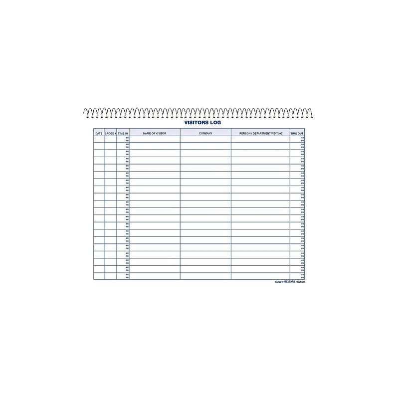 Rediform Visitors Log Book, Wirebound, White, 11 x 8.5 Inches, 50 Pages (9G620) - Image 4