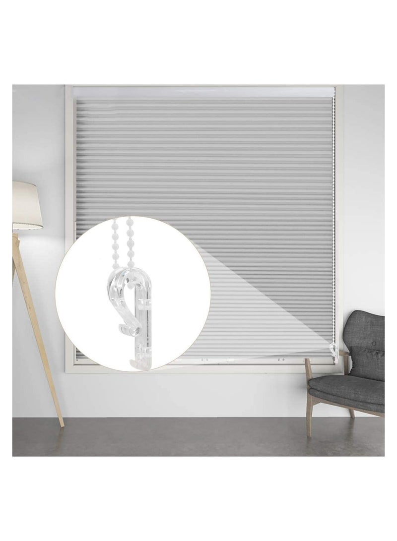 Blind Safety Clips for Cord, Clear Roller Blind Clips with Screws Plastic Pillars for Vertical and Roman Roller Curtain Ball Chain Cord Control, 2 Sets Child Safety P Clips - Image 3