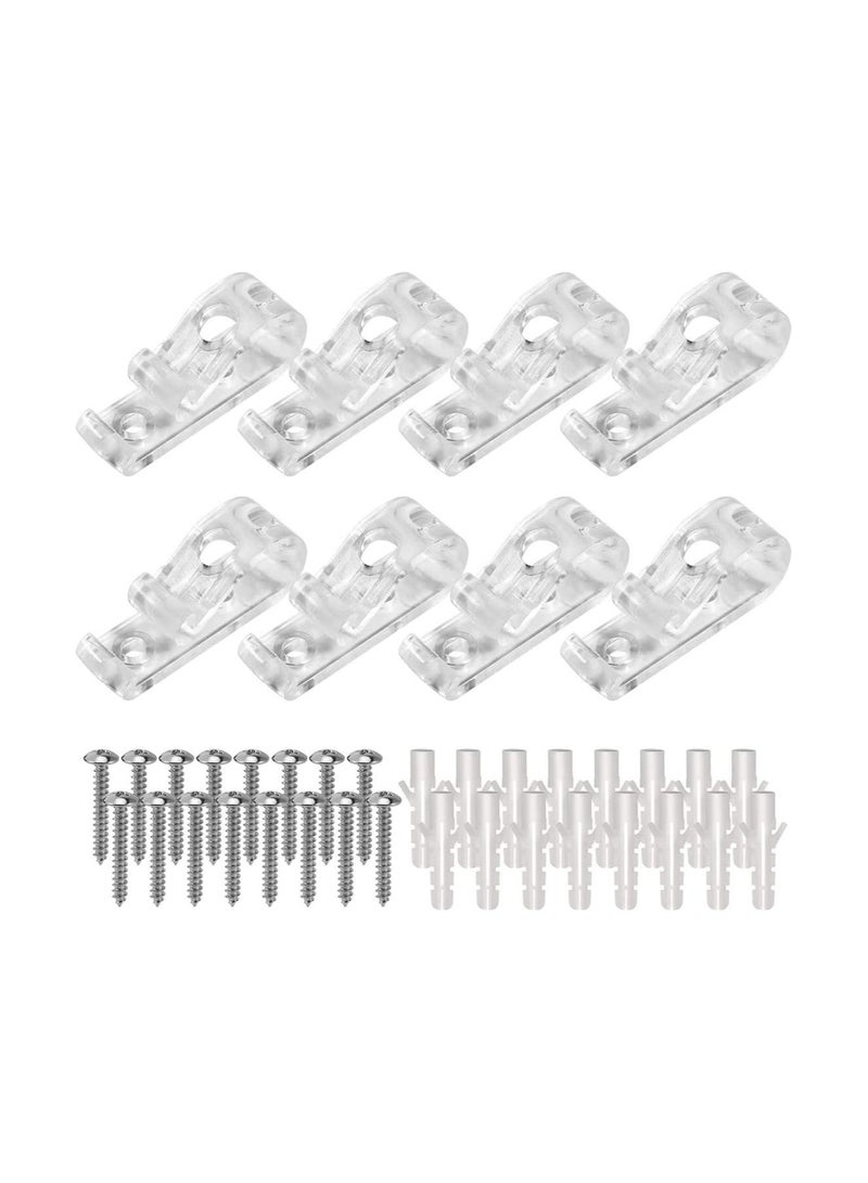 Blind Safety Clips for Cord, Clear Roller Blind Clips with Screws Plastic Pillars for Vertical and Roman Roller Curtain Ball Chain Cord Control, 2 Sets Child Safety P Clips - Image 1