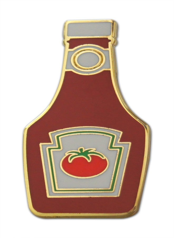 Novel Merk Condiment Bottles - Mayo, Ketchup, or Other Lapel Pin, Hat Pin & Tie Tack Set with Clutch Back (3- Ketchup Bottle) - Image 2