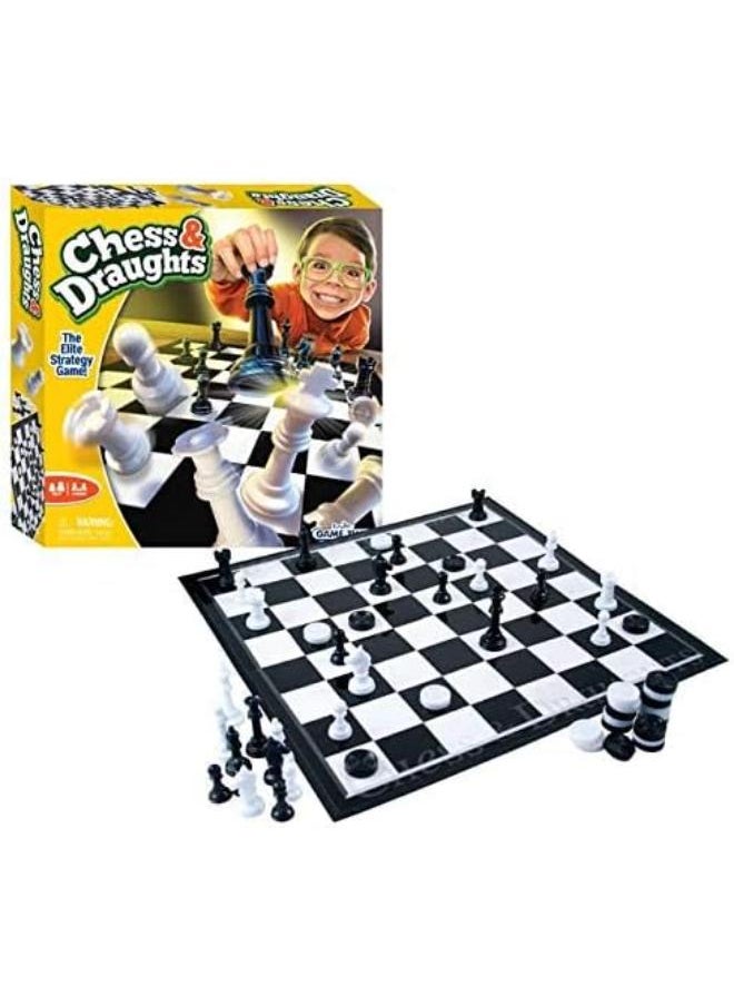 Funville Time 2 In 1 Chess And Draughts Checkers  - Image 1
