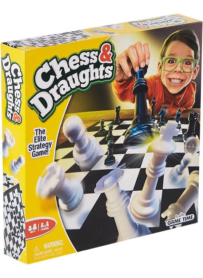 Funville Time 2 In 1 Chess And Draughts Checkers  - Image 2