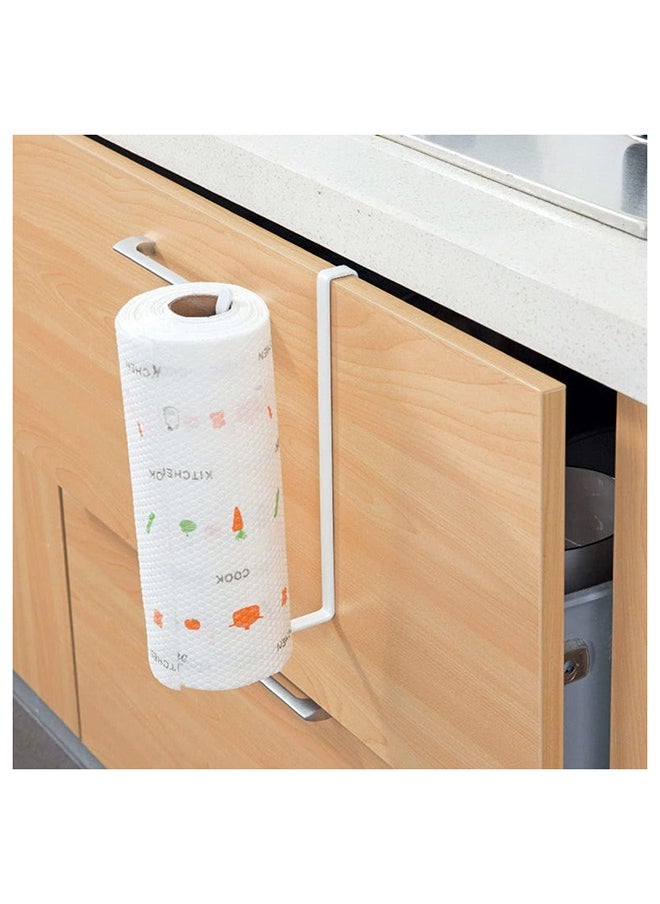 SKY-TOUCH - 2pcs Paper Towel Holder Wall Mounted No Drilling, Under Cabinet Holder, Toilet Roll Holder Self Adhesive, Towel Hanger Tissue Paper for Bathroom Kitchen - White - Image 1