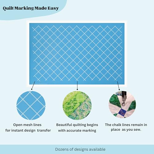 Full Line Stencil - 1 inch Grid on Point - Edge to Edge Stencil, Continuous Line Template for Free Motion Quilting, Domestic Machine, Hand Quilting, Long-Arm Quilting (31002) - Image 3