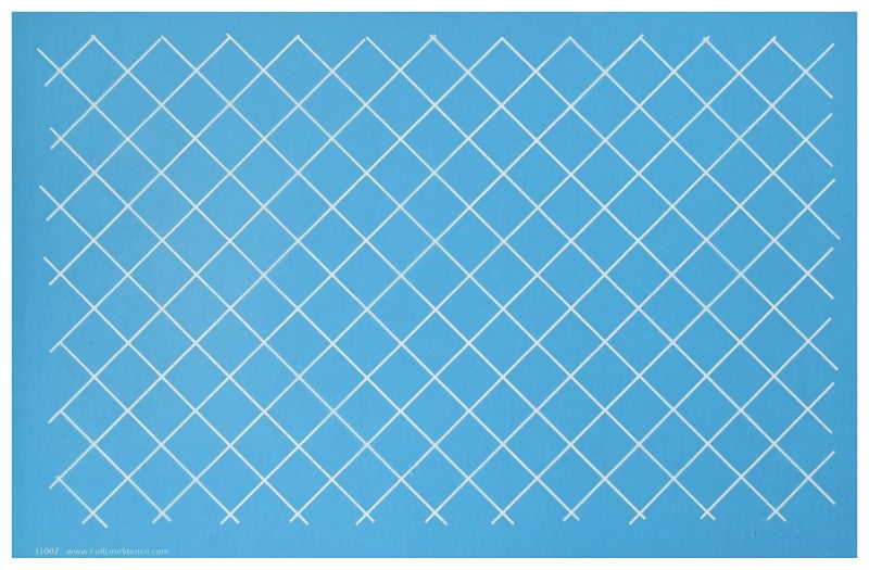 Full Line Stencil - 1 inch Grid on Point - Edge to Edge Stencil, Continuous Line Template for Free Motion Quilting, Domestic Machine, Hand Quilting, Long-Arm Quilting (31002) - Image 1