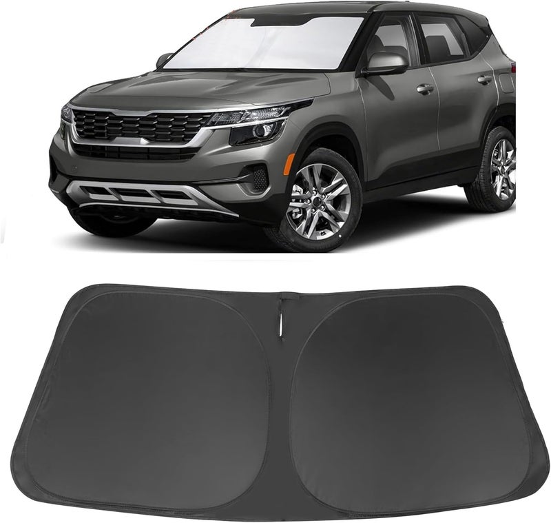 LHFLIVE Windshield Sun Shade Custom Fit for 2021 2022 2023 2024 2025 Kia Kia Seltos Accessories Foldable Sunshade Sun Blocker Protect Car from Sun Rays & Heat Damage Keep Car Cooler - Image 1