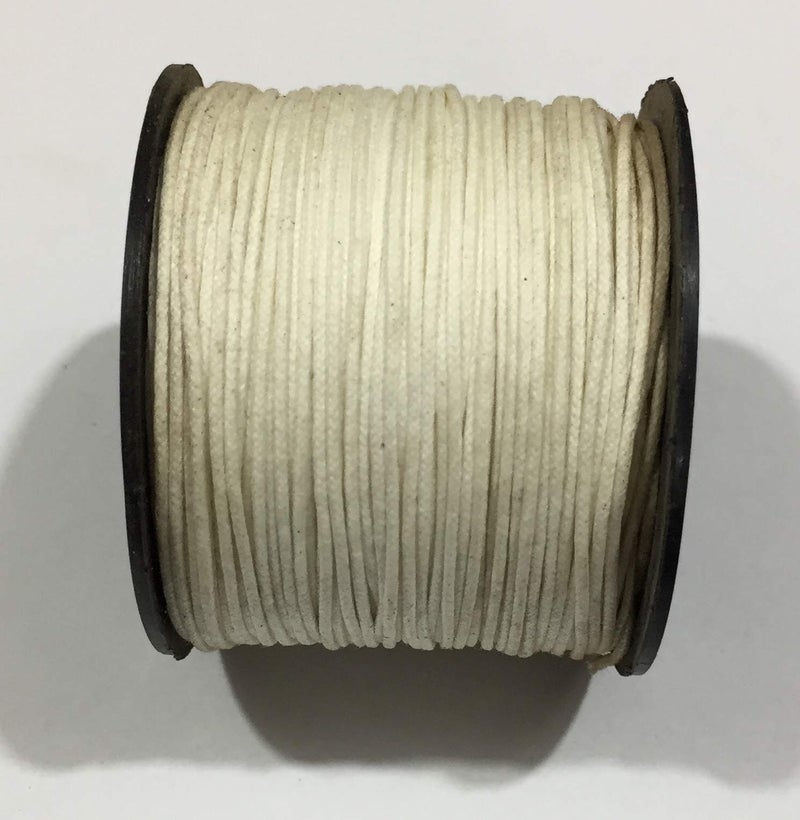 OMX 100 Mtr Off White Waxed Cotton Cord Braided Bracelet Jewelry Making Beading Thread String (1PC, 0.5 MM) - Image 1