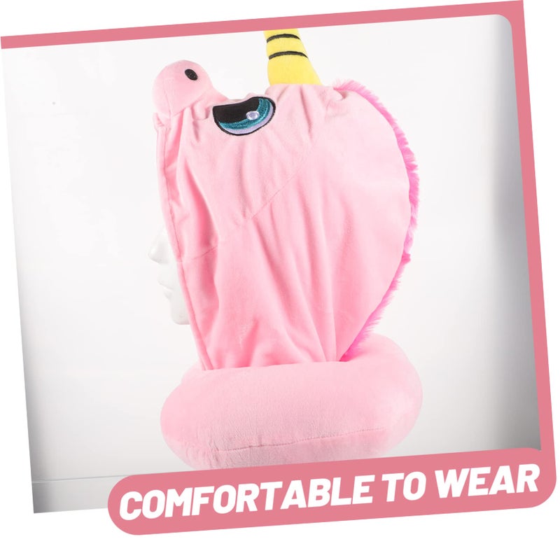 U Shaped Hooded Travel Neck Pillow with Buckle Support for Office Sleeping and Napping Soft Plush for Head and Cervical Spine Protection - Image 3