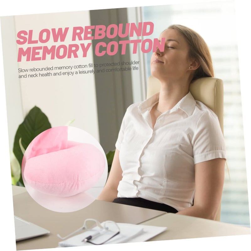 U Shaped Hooded Travel Neck Pillow with Buckle Support for Office Sleeping and Napping Soft Plush for Head and Cervical Spine Protection - Image 5