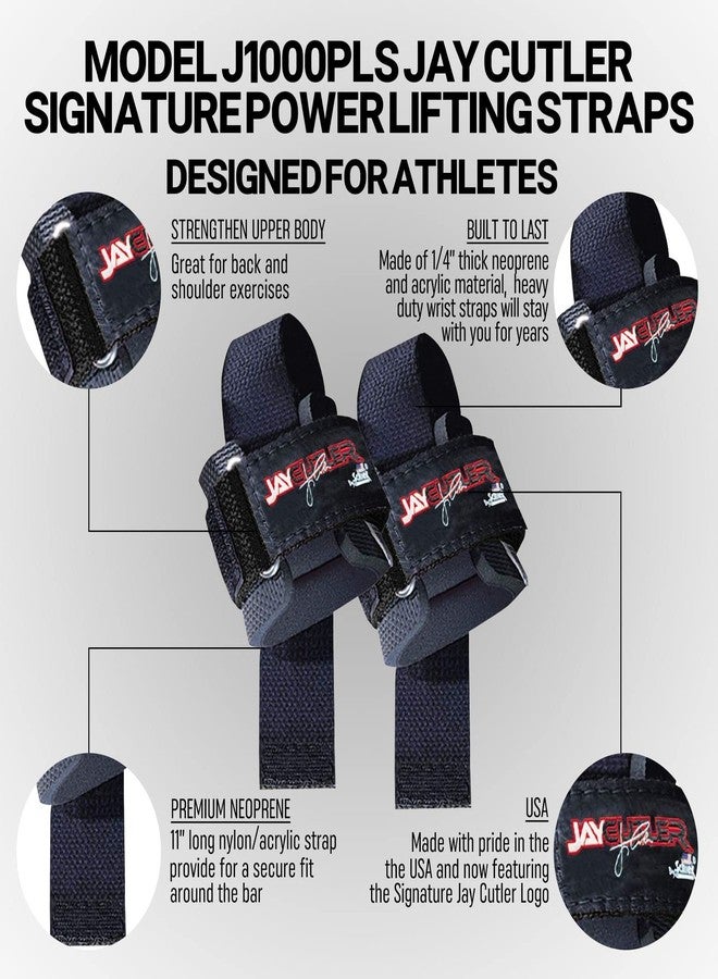 Schiek Sports Model J1000PLS Jay Cutler Signature Power Lifting Straps - Black - Image 3